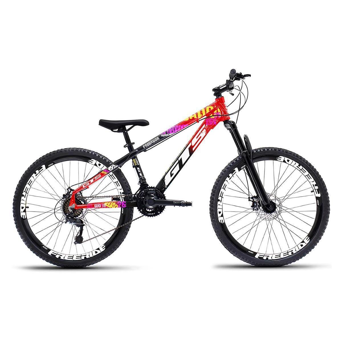 Bicicleta GTS Predador Freeride de Grau Aro 26 Freio a Disco 21
