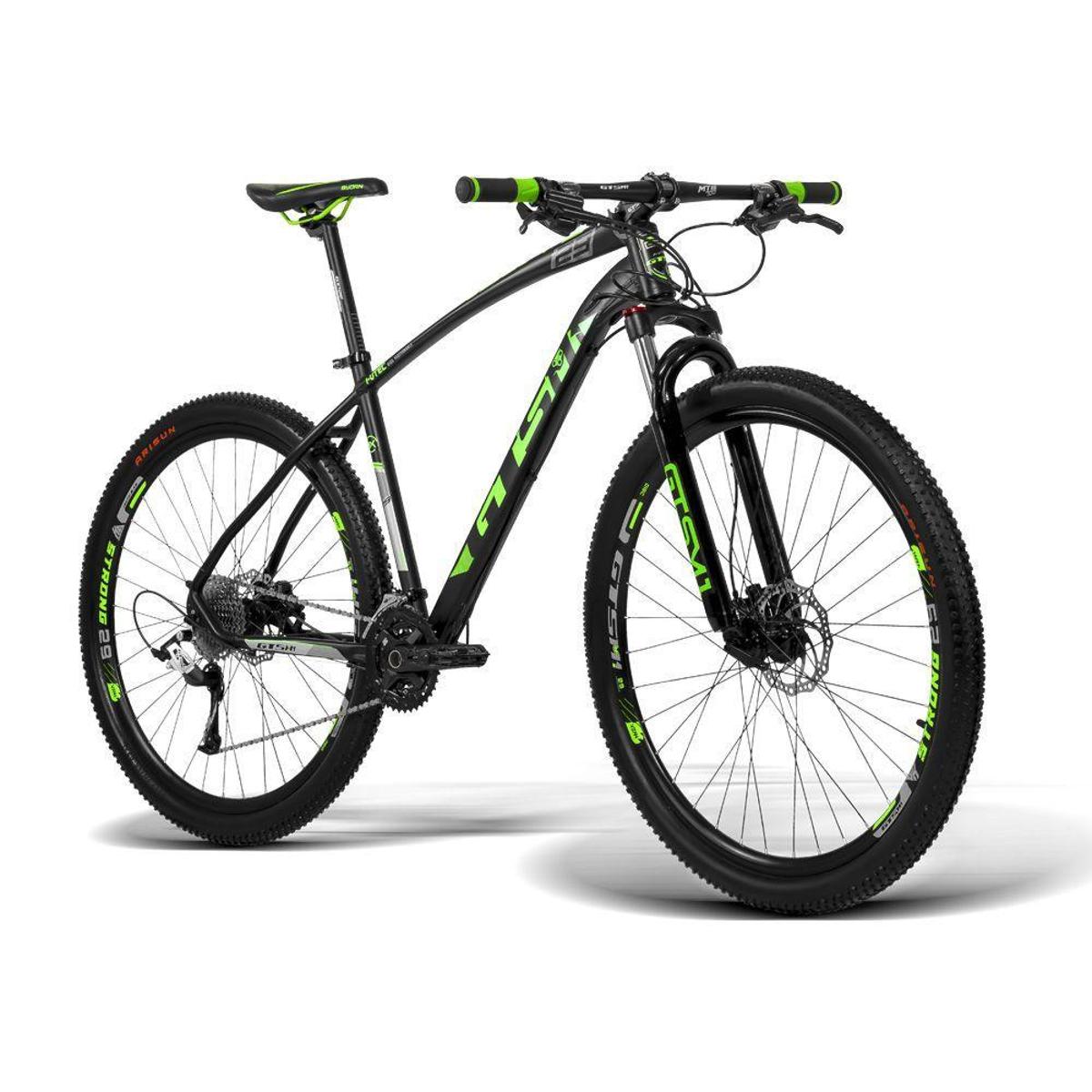 Bicicleta Gtsm1 Aro 29 Freio A Disco Hidráulico 30 Marchas Tsi 10 E  Amortecedor Com Trava - Preto+verde | Netshoes