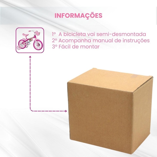 Bicicleta Infantil Aro 12 Com Rodinhas de Apoio e Garrafa Nathor