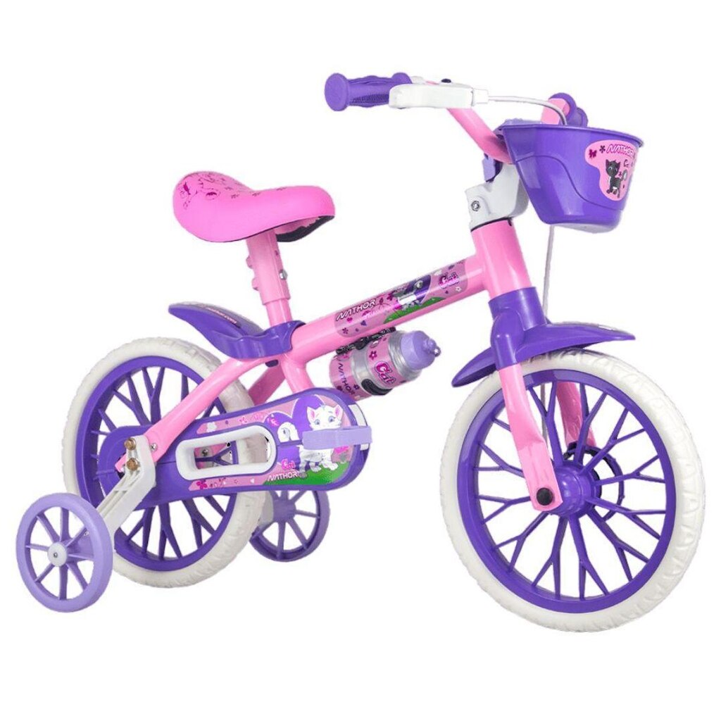 Bicicleta Infantil Aro 12 Nathor Cat Selim Macio Feminina