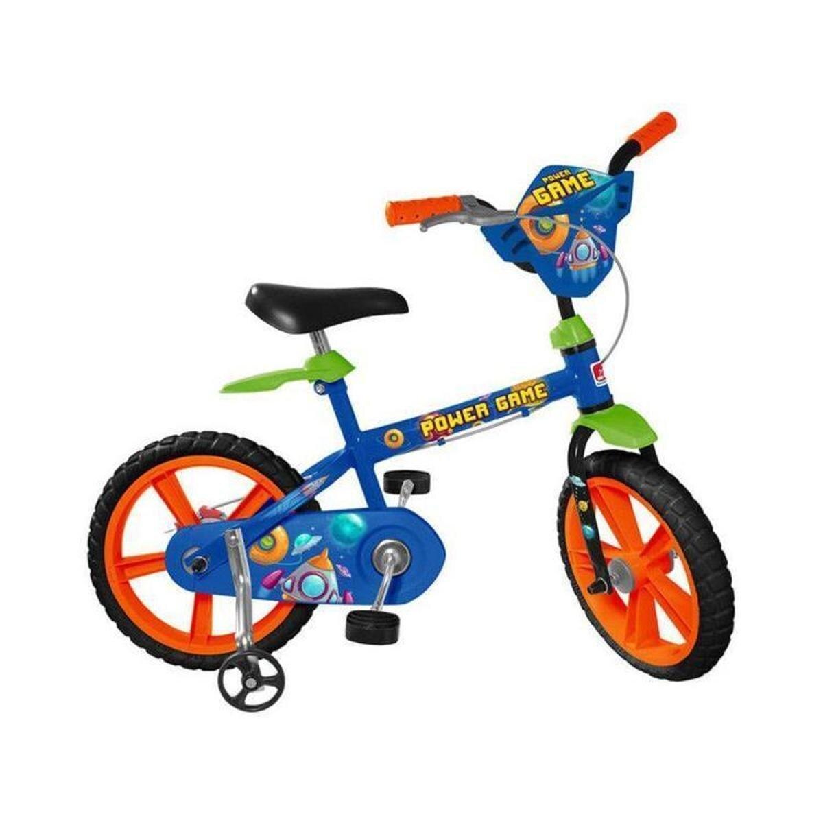 Bicicleta Infantil Aro 14 Bandeirante Power Game - Azul | Netshoes