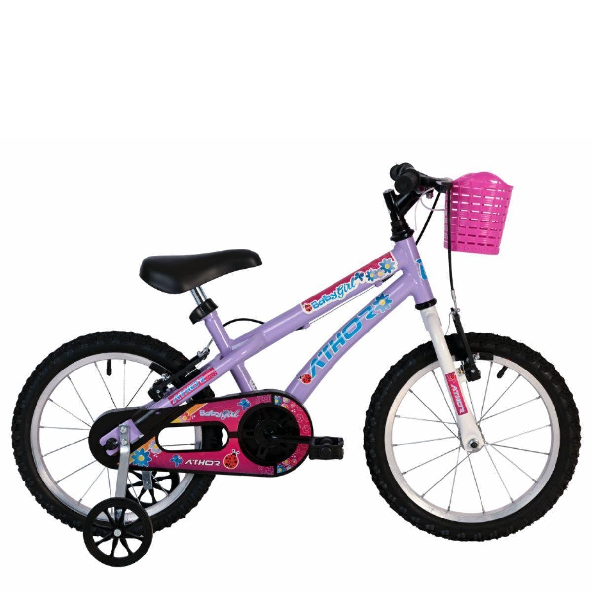 Bicicleta Infantil Aro 16 Athor Baby Girl Menor preço em Bicicleta Infantil Aro 16 Athor Baby Girl