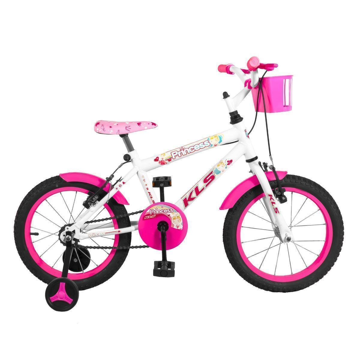 Bicicleta Kls Monster Aro 16 Rígida 1 Marcha - Branco/rosa