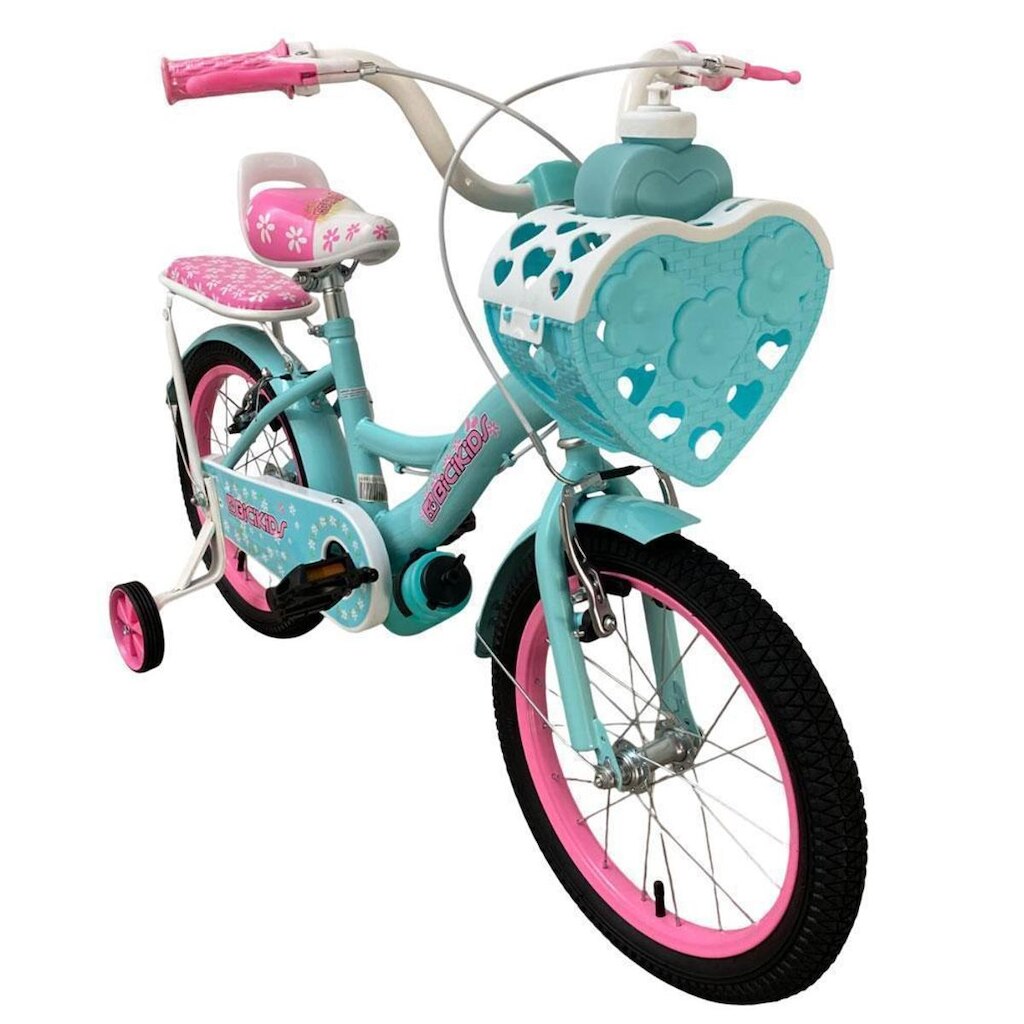 Bicicleta Infantil Aro 16 Menina Bicikids Princesa Resistente com Rodinhas Removíveis