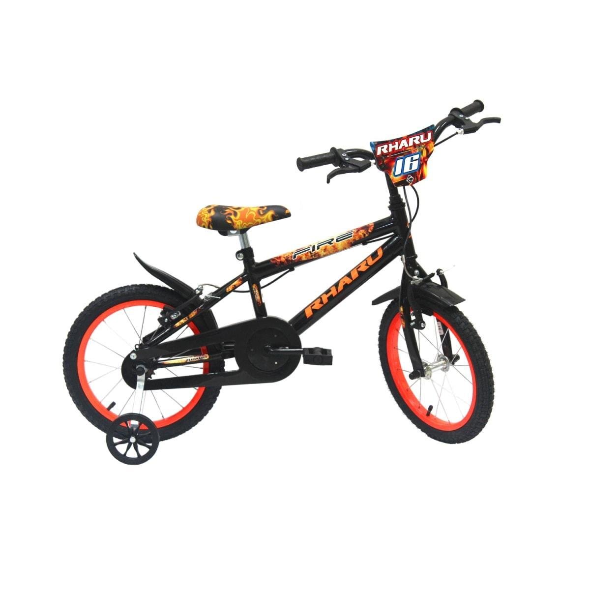 Bicicleta Rharu Tech Aro 16 Rígida 1 Marcha - Laranja/preto