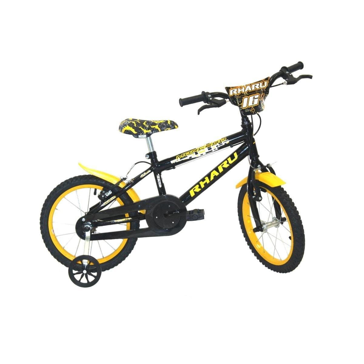 Bicicleta Rharu Tech Aro 16 Rígida 1 Marcha - Amarelo/preto