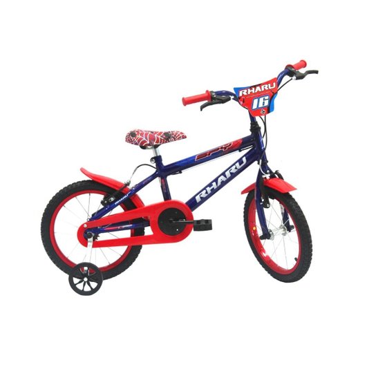 Bicicleta Infantil Aro 16 Rharu Tech Spy - Azul Royal+Vermelho Menor preço em Bicicleta Infantil Aro 16 Rharu Tech Spy - Azul Royal+Vermelho