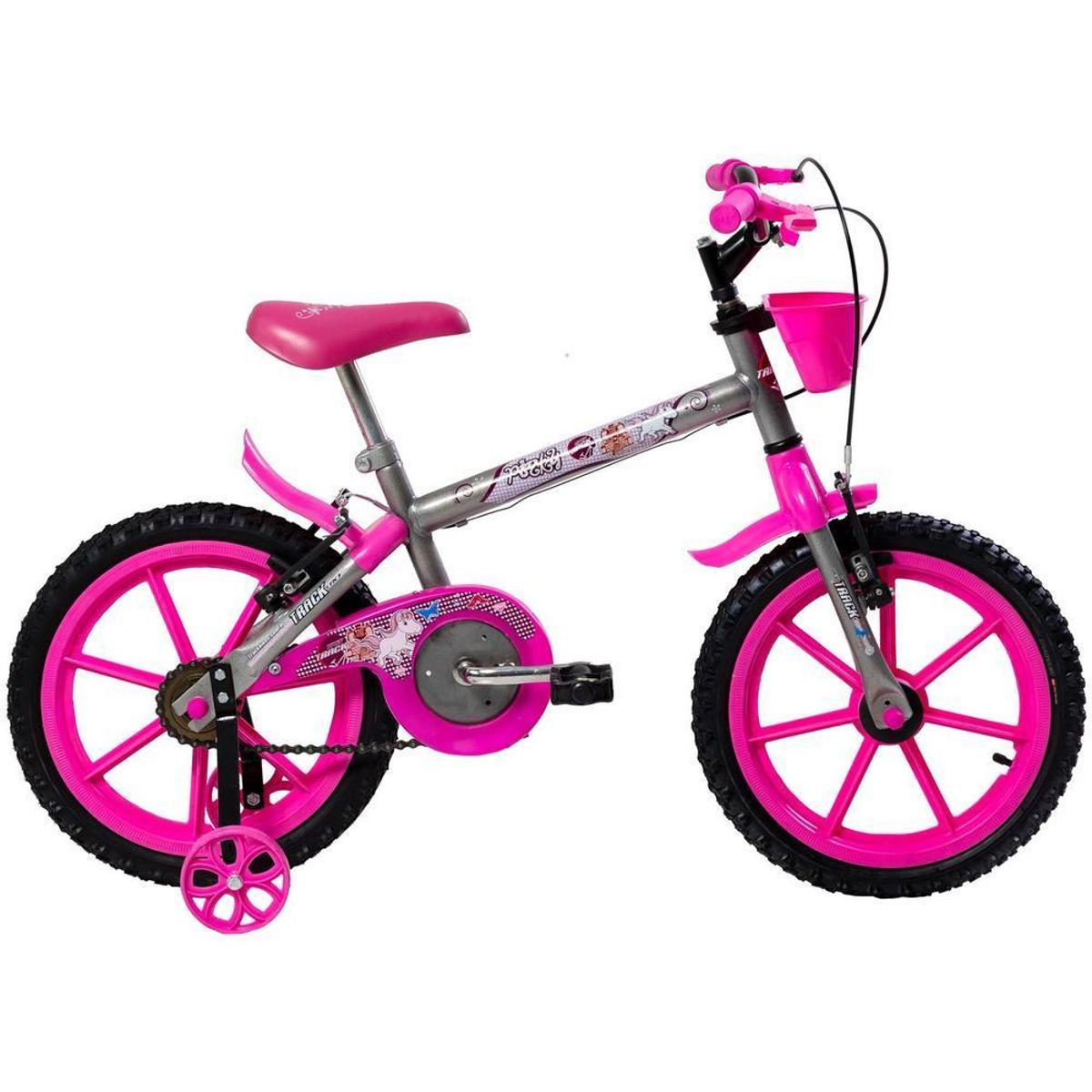 Bicicleta Track&bikes Pinky Vb Aro 16 Rígida 1 Marcha - Cinza/rosa
