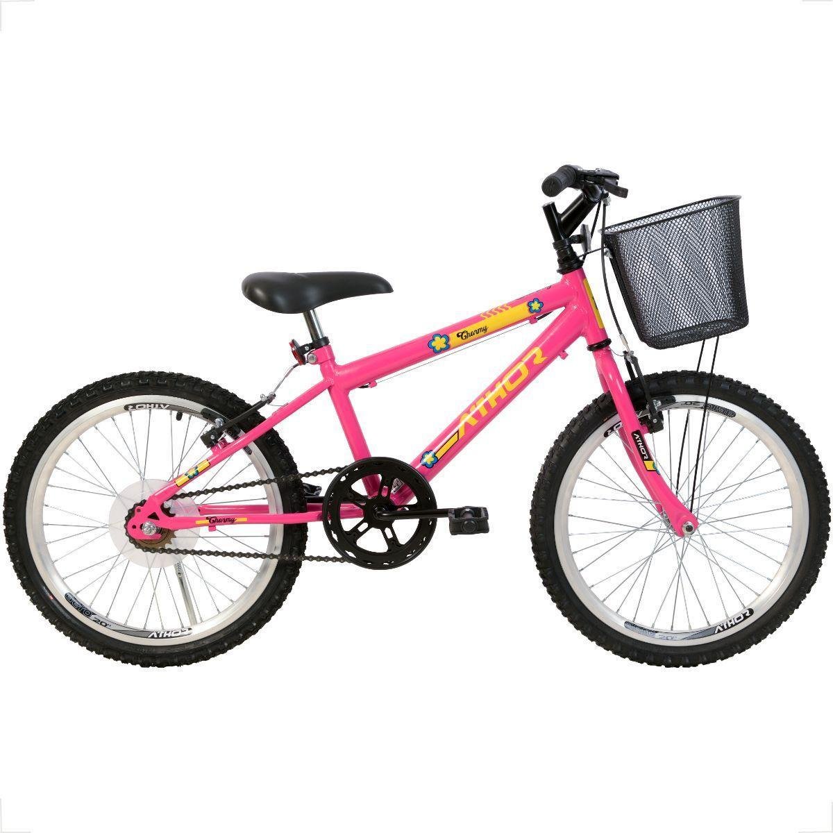 Bicicleta Infantil Aro 20 Athor Charme Feminina Com Cesta Menor preço em Bicicleta Infantil Aro 20 Athor Charme Feminina Com Cesta