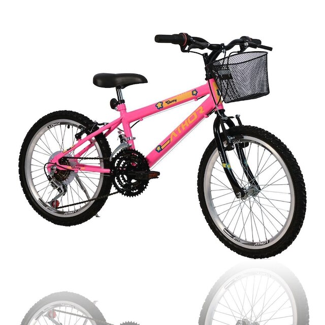 Bicicleta Infantil Aro 20 Athor Charmy 18v Criança C/ Cesto - Rosa ...