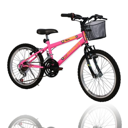 Bicicleta Infantil Aro 20 Athor Charmy 18v Criança C/ Cesto - Rosa Menor preço em Bicicleta Infantil Aro 20 Athor Charmy 18v Criança C/ Cesto - Rosa