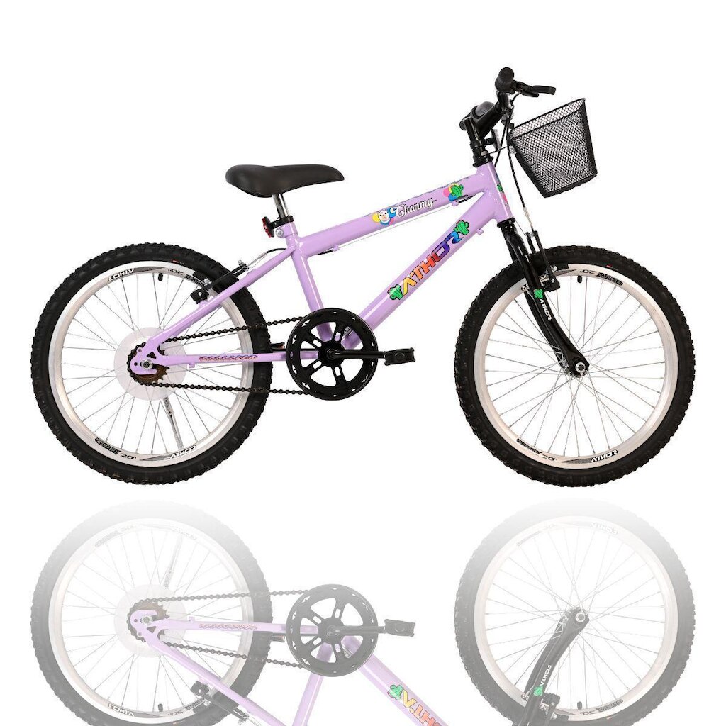 Bicicleta Infantil Aro 20 Athor Charmy C/ Cestinho Menina 1v