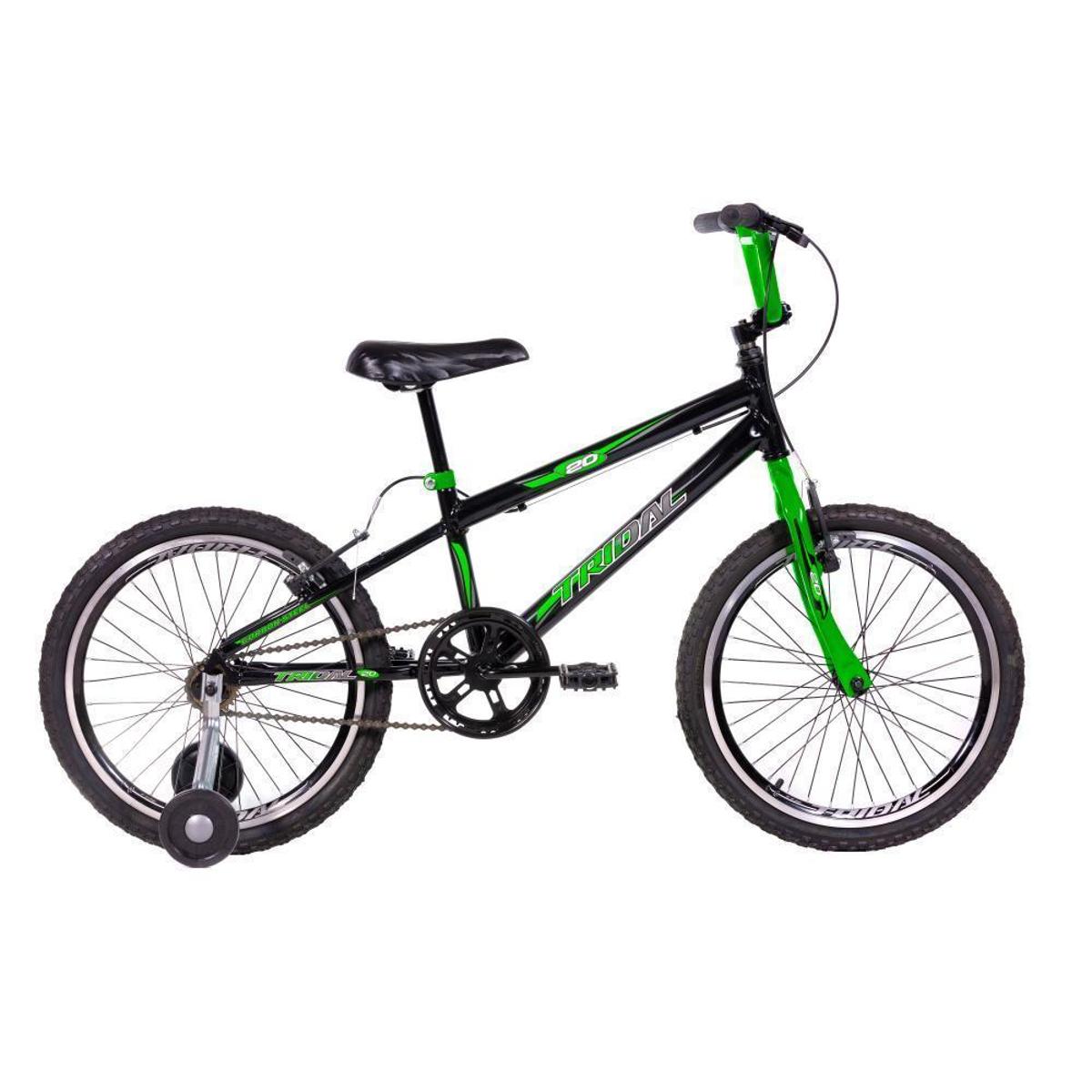 Bicicleta Infantil Aro 20 BMX Carbon Steel Com Roda Lateral Tridal