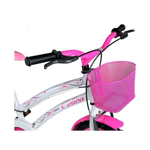 Bicicleta Infantil Aro 20" Colli Celina Azul Celeste com Cestinha Freio V-Brake