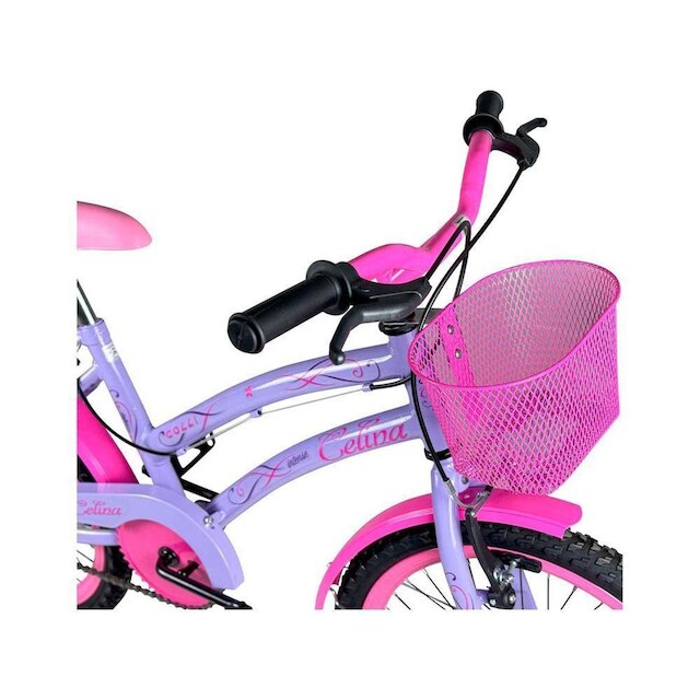 Bicicleta Infantil Aro 20" Colli Celina Azul Celeste com Cestinha Freio V-Brake