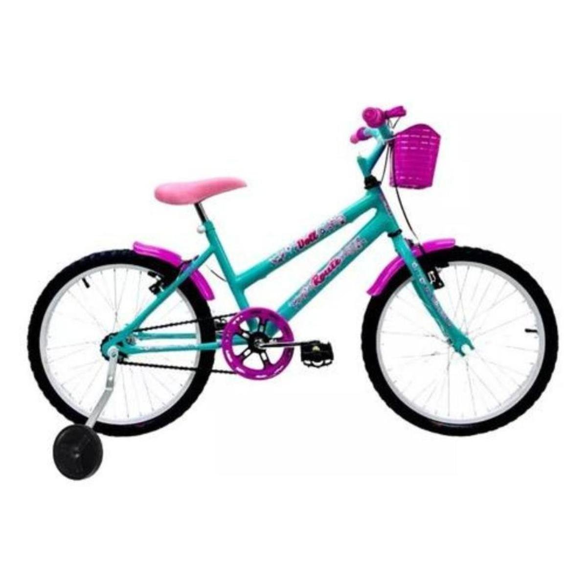 Bicicleta Infantil Aro 20 Fem Doll Rodinha Lateral Menor preço em Bicicleta Infantil Aro 20 Fem Doll Rodinha Lateral