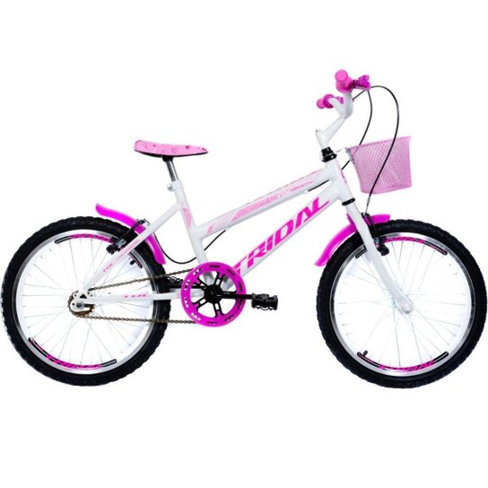 Bicicleta Infantil Aro 20 Feminina com Cestinha Tridal Bike