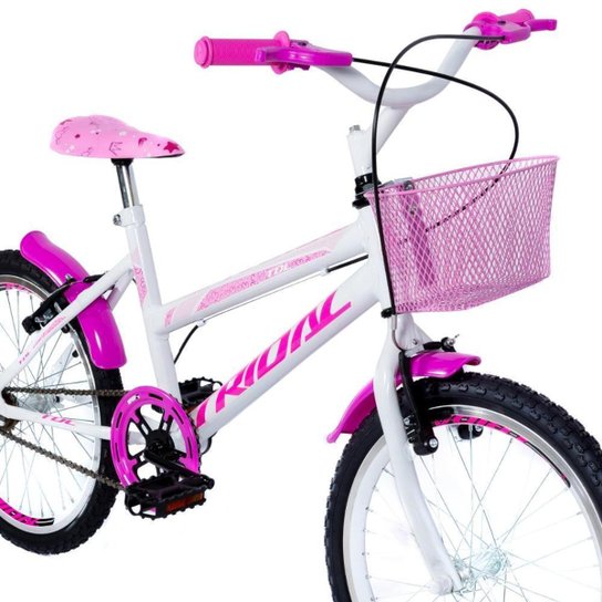 Bicicleta Infantil Aro 20 Feminina com Cestinha Tridal Bike