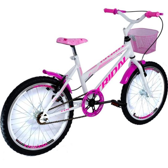 Bicicleta Infantil Aro 20 Feminina com Cestinha Tridal Bike