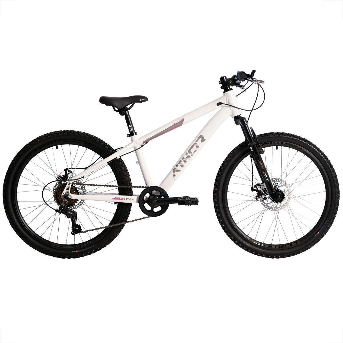 Bicicleta Athor Bike Brave Aro 24 Susp. Dianteira 7 Marchas - Branco