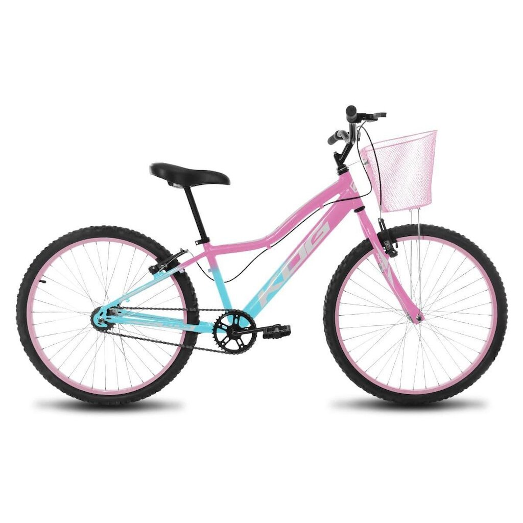 Bicicleta Infantil Feminina Aro 24 KOG Alumínio Com Cestinha