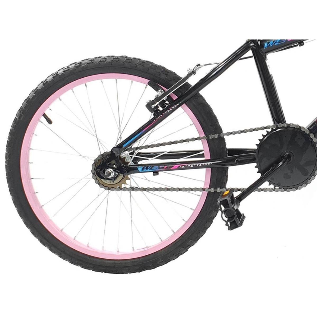 Bicicleta Infantil Feminina Passeio Aro 20 Wendy Com Cesta - Preto