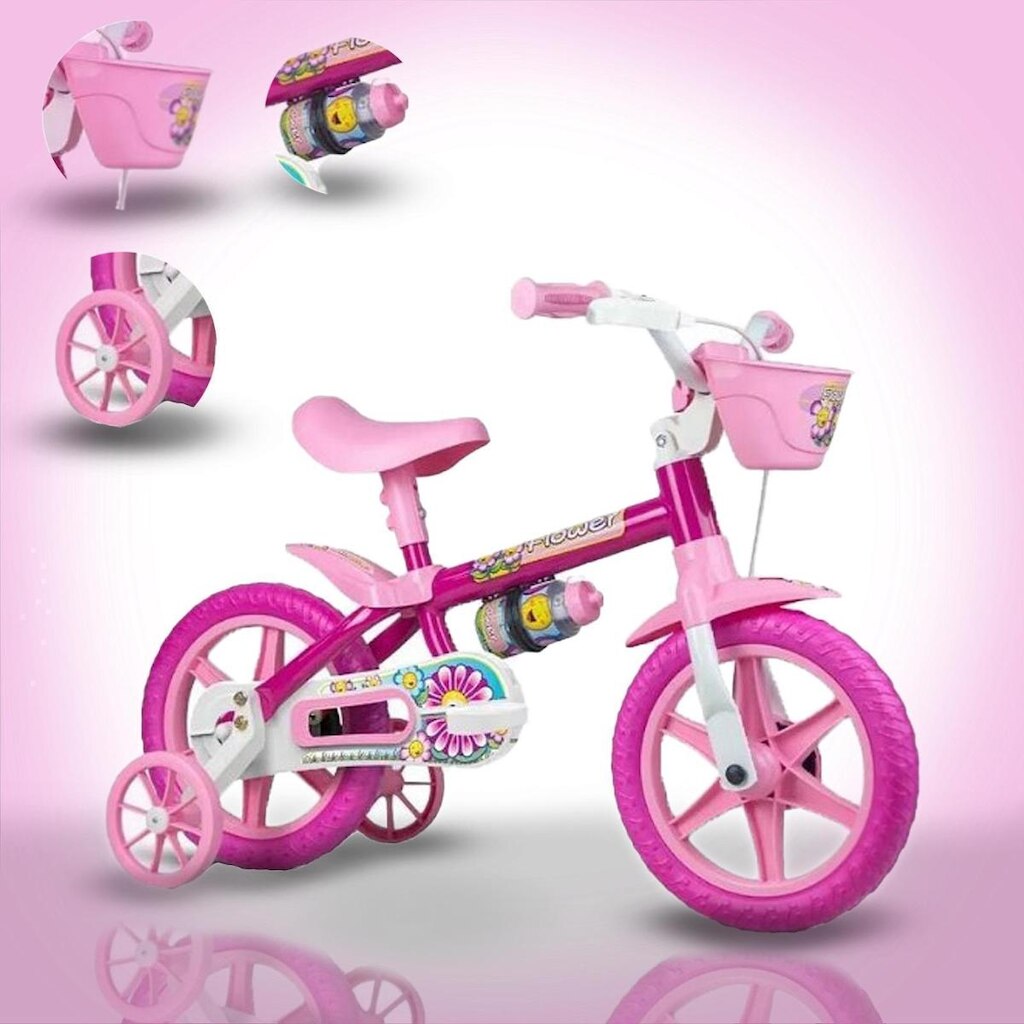 Bicicleta Infantil Flowers Nathor Feminina