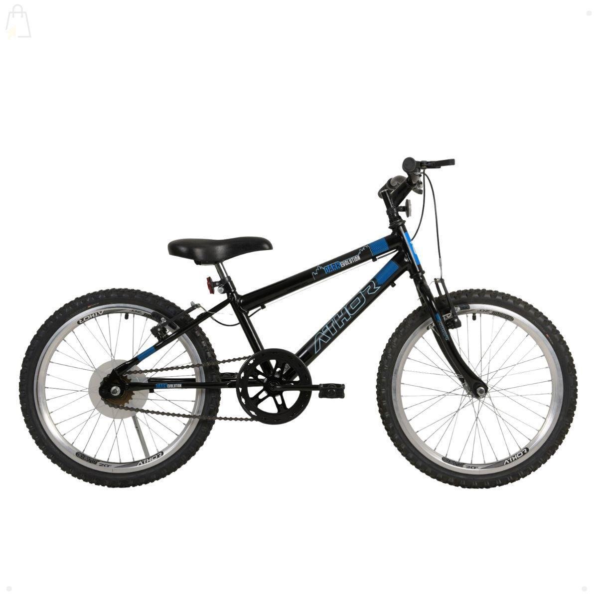 Bicicleta Infantil Masc Athor Aro 20 Dark Evolution Mtb Menor preço em Bicicleta Infantil Masc Athor Aro 20 Dark Evolution Mtb