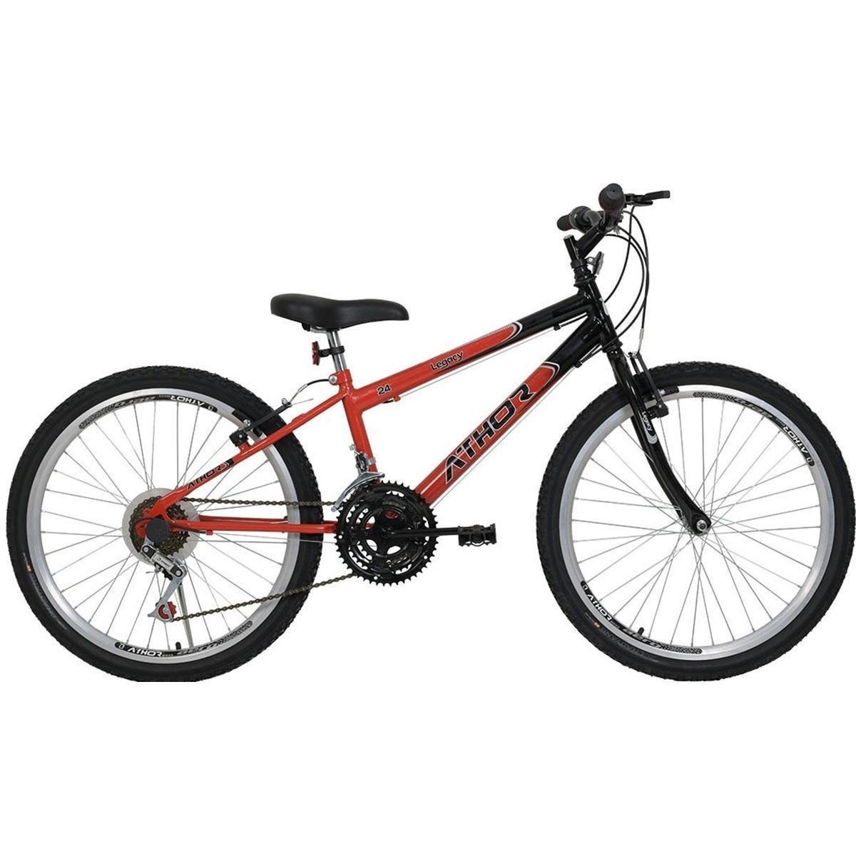 Bicicleta Athor Bike Legacy Aro 24 Rígida 18 Marchas - Preto/vermelho