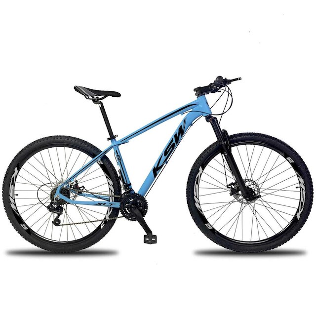 Bicicleta KSW 24V Aro 29 XLT Câmbios Shimano Freio a Disco MTB Aluminio - Azul+Preto é boa?