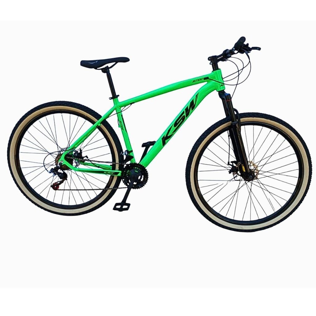 Bicicleta Ksw Aro 29 21v Freios Mecanicos Pneu FX Amarelo