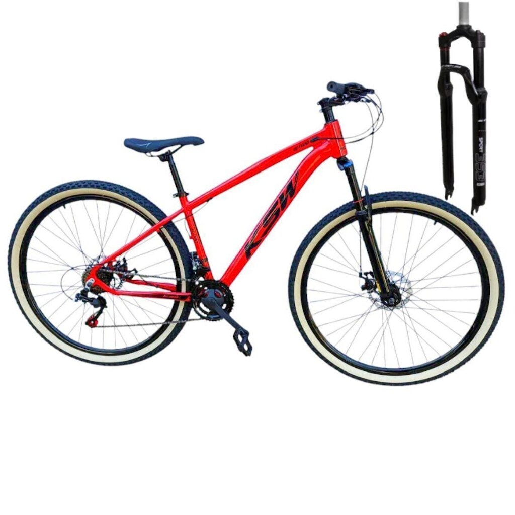 Bicicleta Ksw Aro 29 21v Trava Pneus Faixa Amarelo