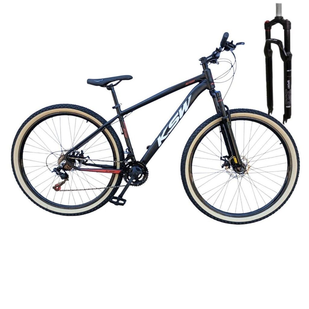 Bicicleta Ksw Aro 29 21v Trava Pneus Faixa Amarelo