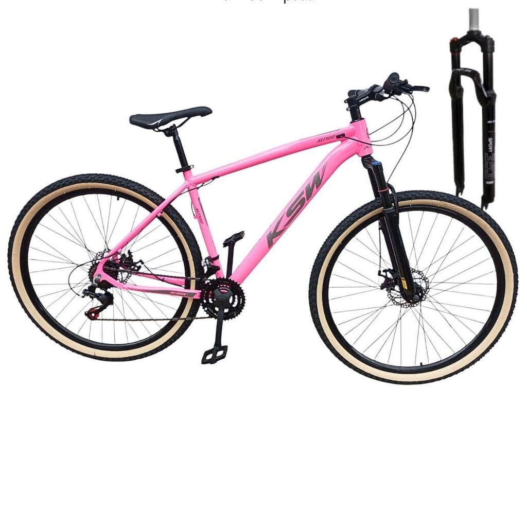 Bicicleta Ksw Aro 29 21v Trava Pneus Faixa Amarelo
