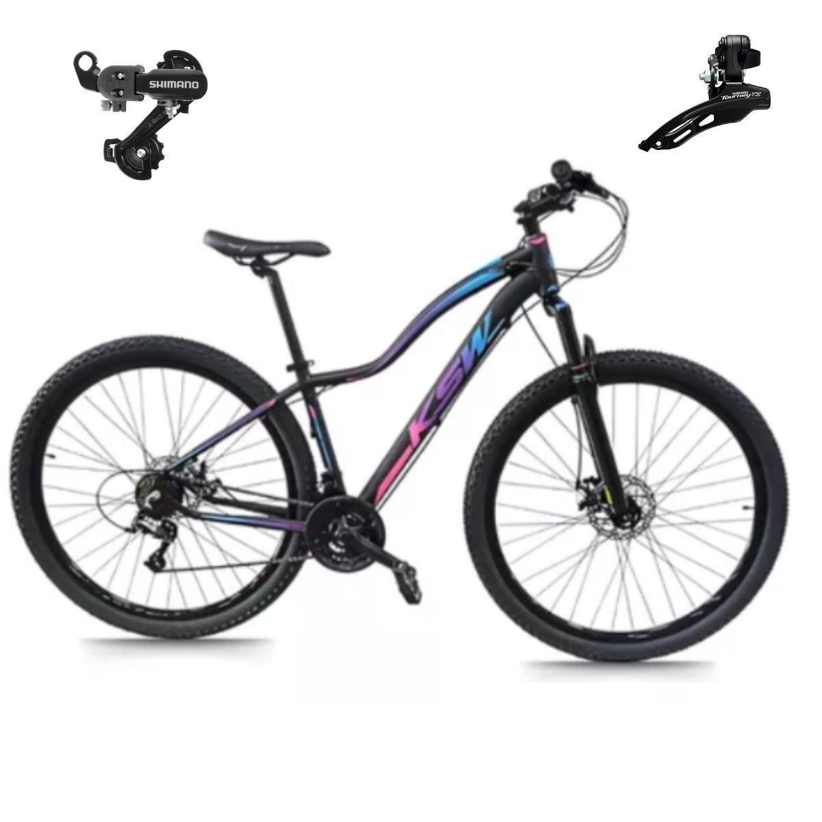 Bicicleta Ksw Mwza 29 Feminina 21v Index Mtb Freio a Disco Cambios