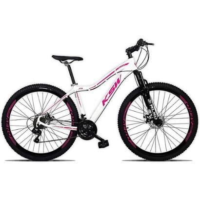 Bicicleta Ksw Sunny Aro 29 Câmbio 21v Freio Disco - Branco+Rosa | Netshoes