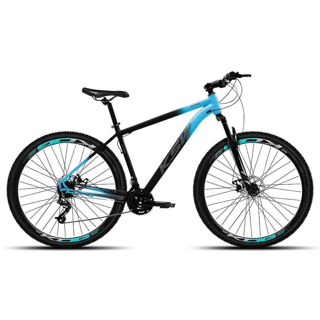 Bicicleta KSW XLT 100 21 Velocidade Kit Shimano Tourney Freioa Disco