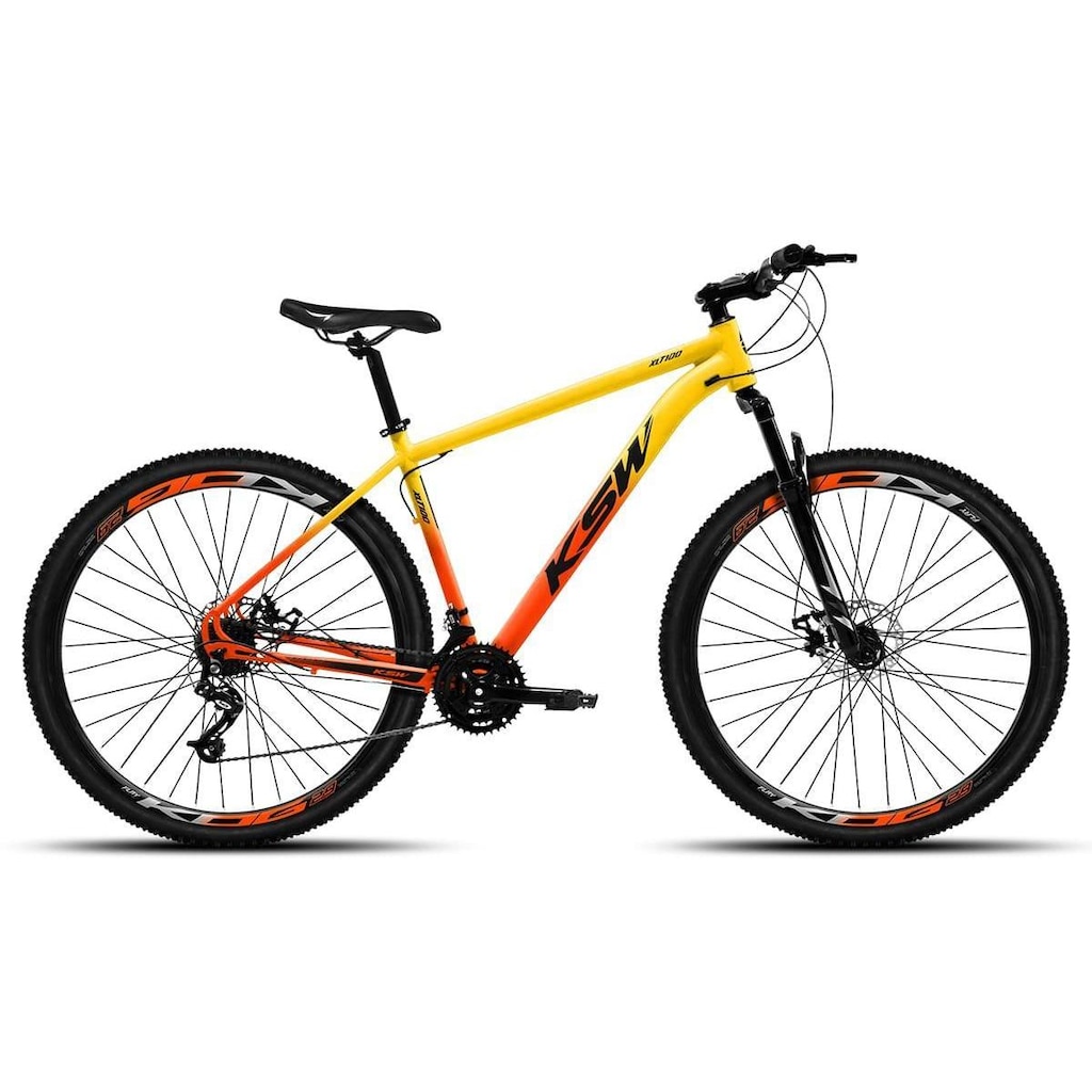 Bicicleta KSW XLT 100 21 Velocidade Kit Shimano Tourney Freioa Disco