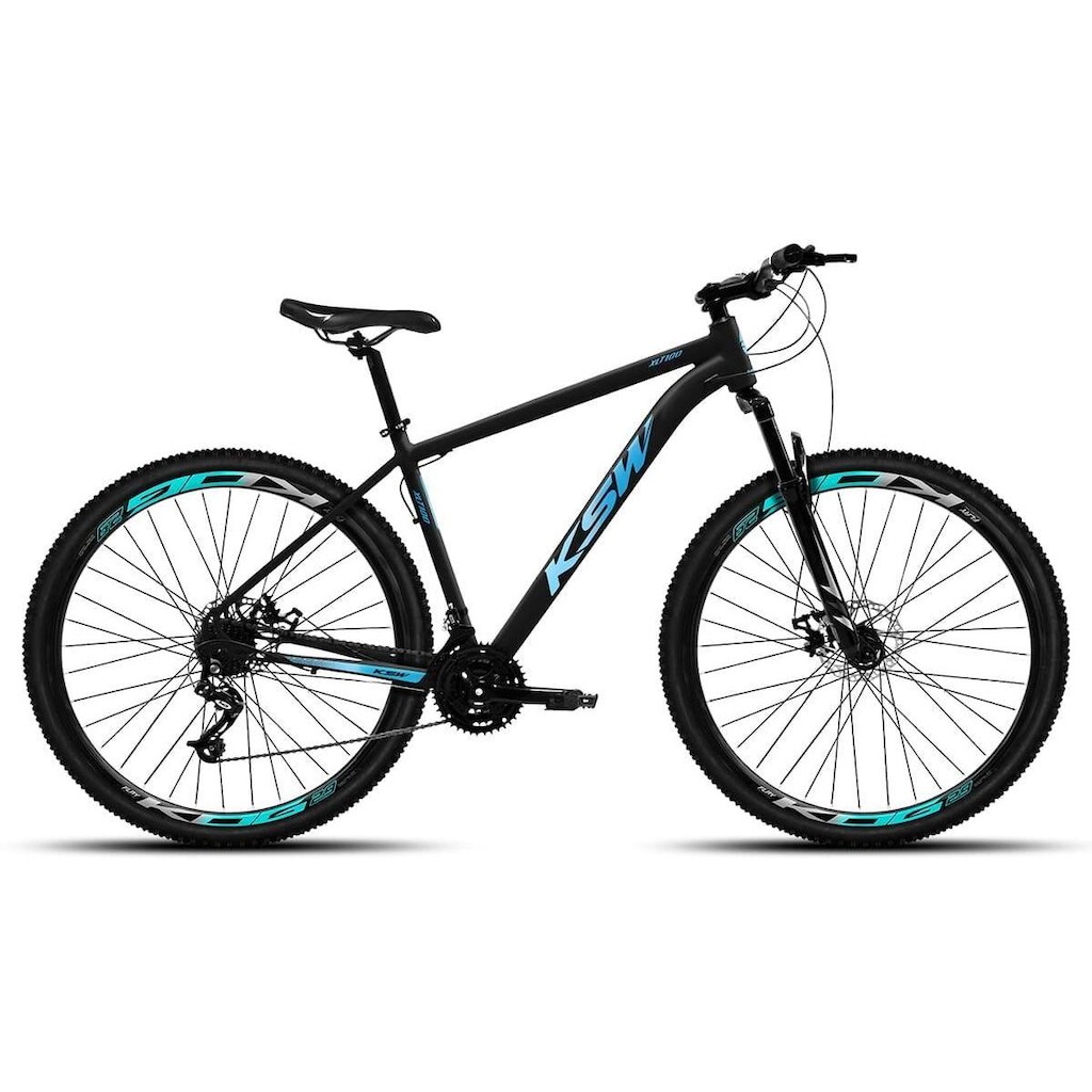 Bicicleta KSW XLT 100 21 Velocidade Kit Shimano Tourney Freioa Disco