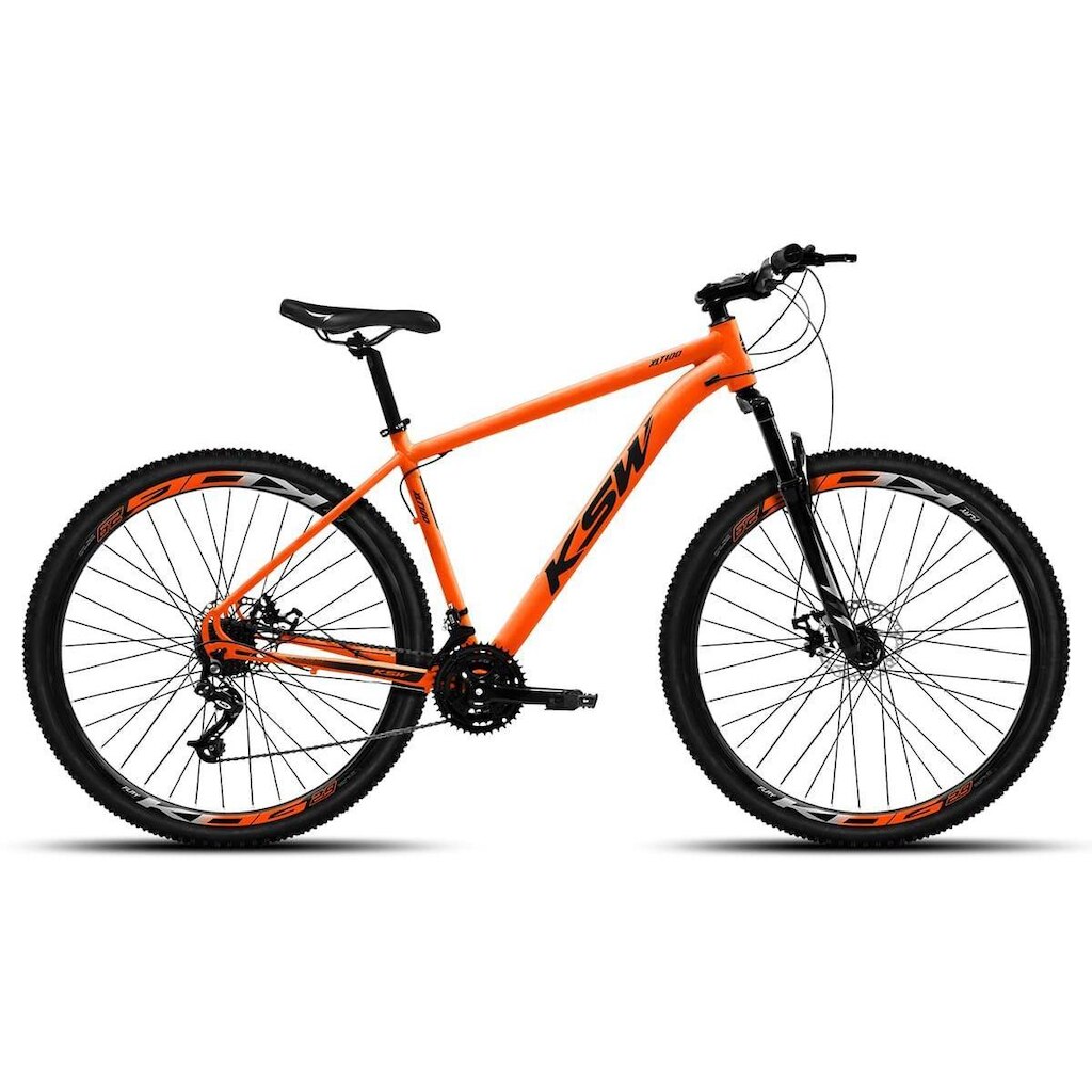 Bicicleta KSW XLT 100 21 Velocidade Kit Shimano Tourney Freioa Disco