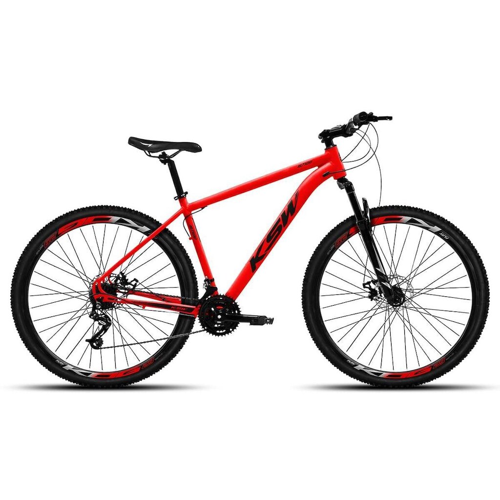 Bicicleta KSW XLT 100 21 Velocidade Kit Shimano Tourney Freioa Disco