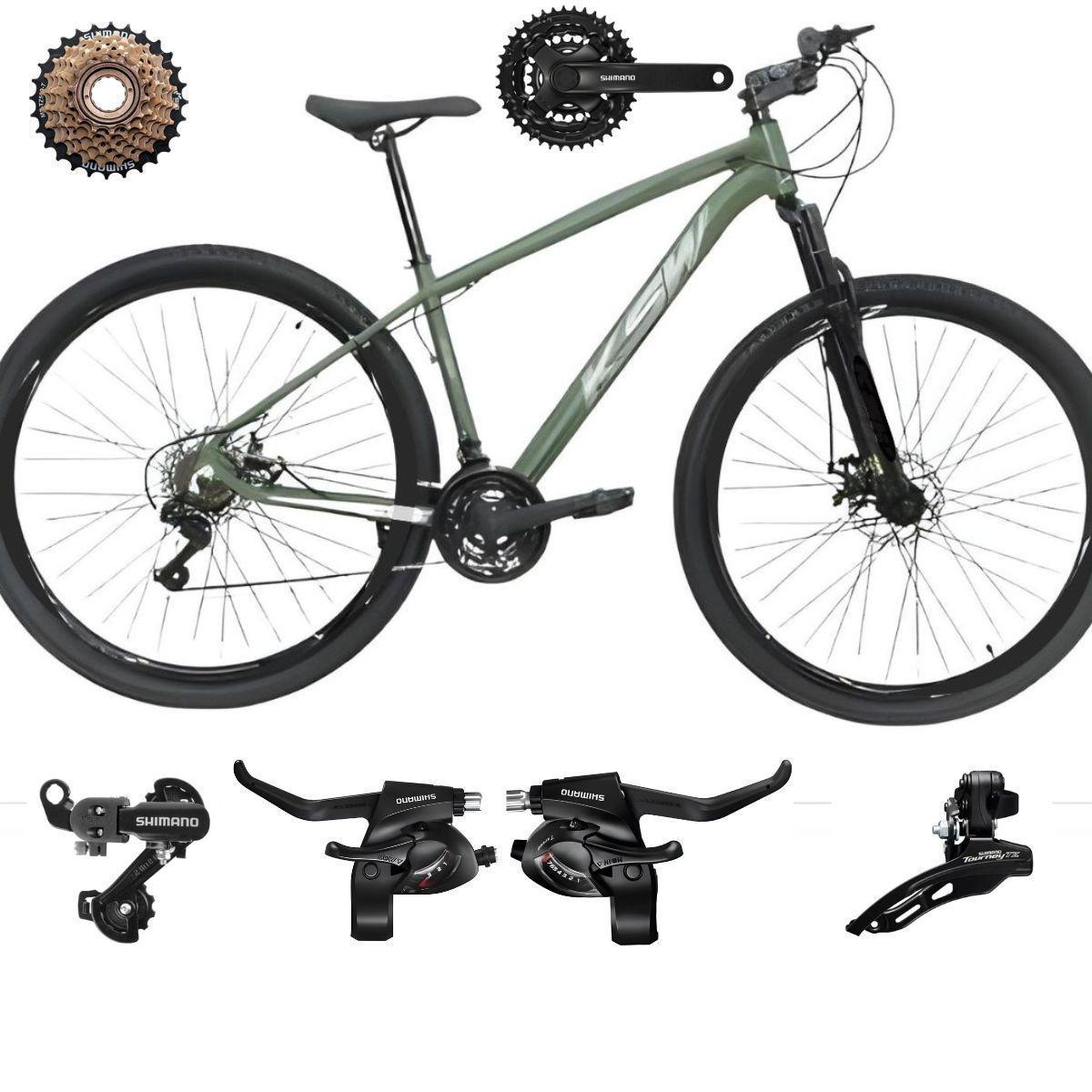 Bicicleta Ksw Xlt Disc M Aro 29 Susp. Dianteira 21 Marchas - Verde/cinza
