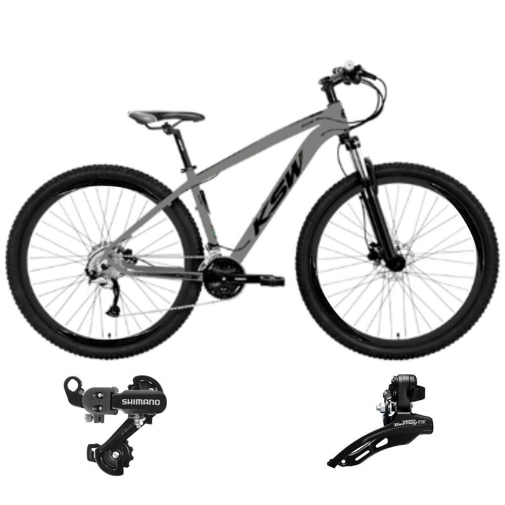 Bicicleta Ksw Xlt Aro 29 21v Index Mtb Alum Suspensão 80mm Cambios Shimano