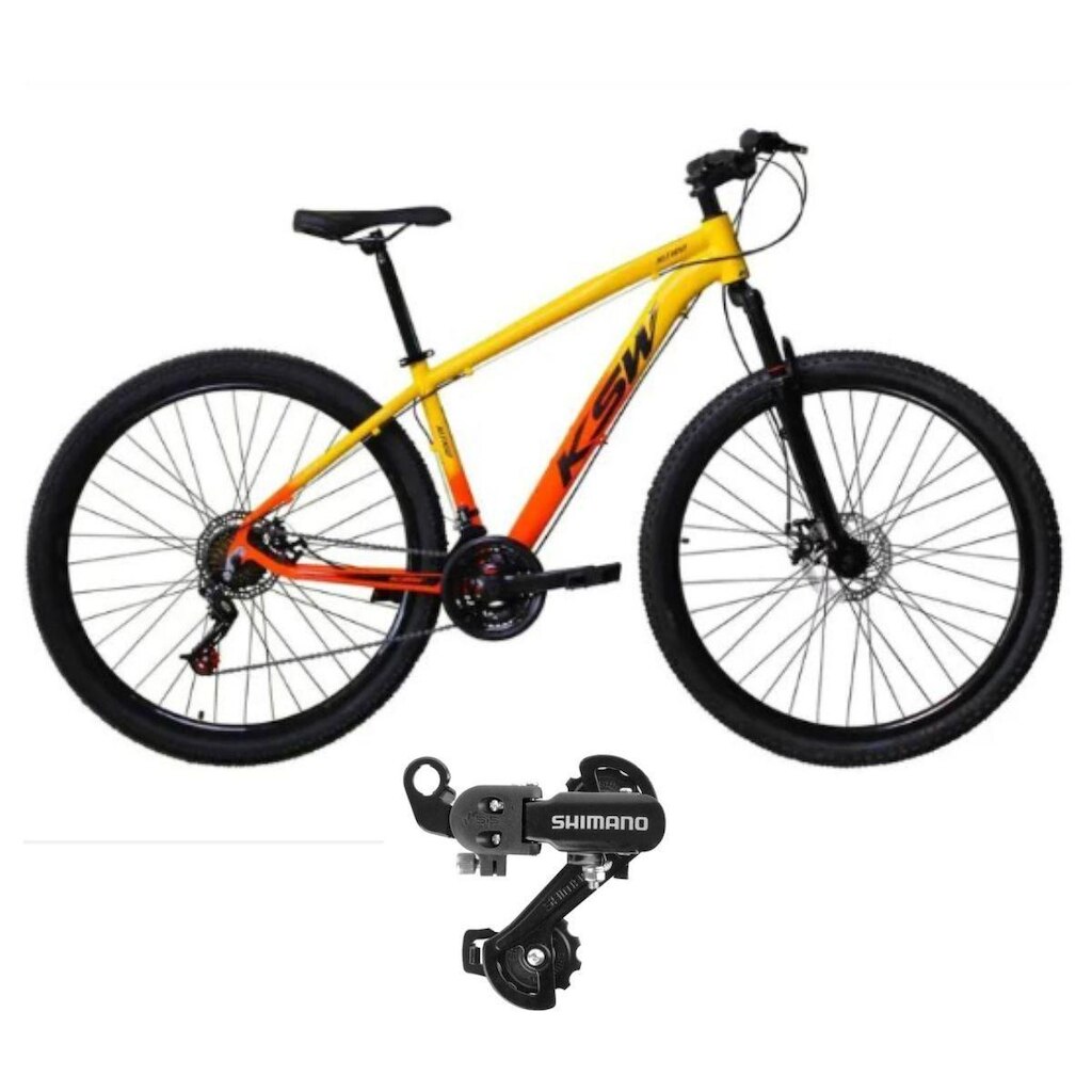 Bicicleta Ksw Xlt Aro 29 21v Index Mtb Quadro Aluminio Cambios Shimano