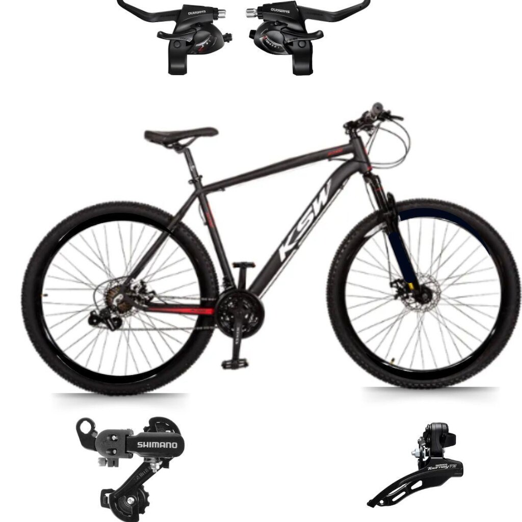Bicicleta Ksw Xlt Aro 29 21v  Mtb Quadro Alum Shimano Indexado e trocador