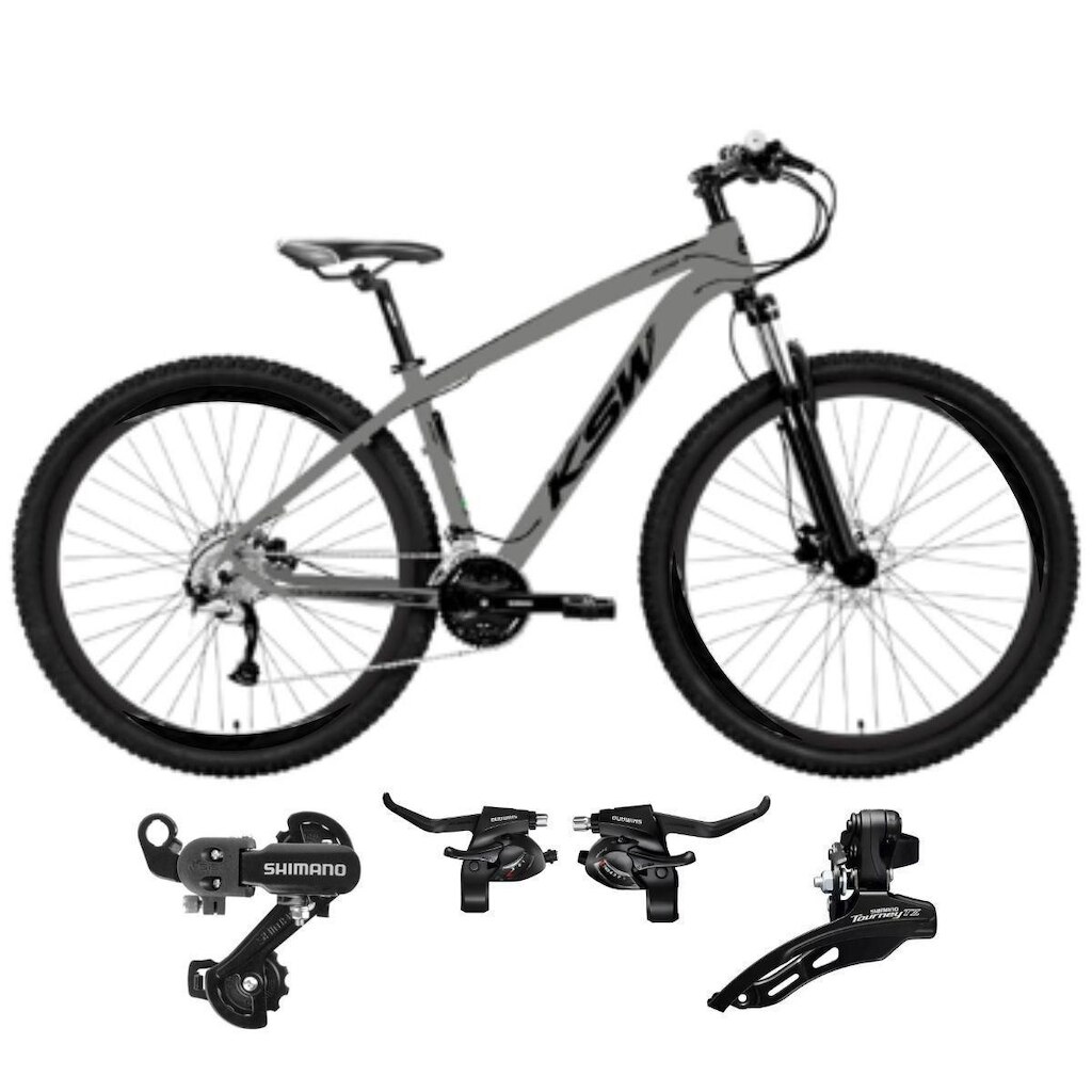 Bicicleta Ksw Xlt Aro 29 21v  Mtb Quadro Alum Shimano Indexado e trocador