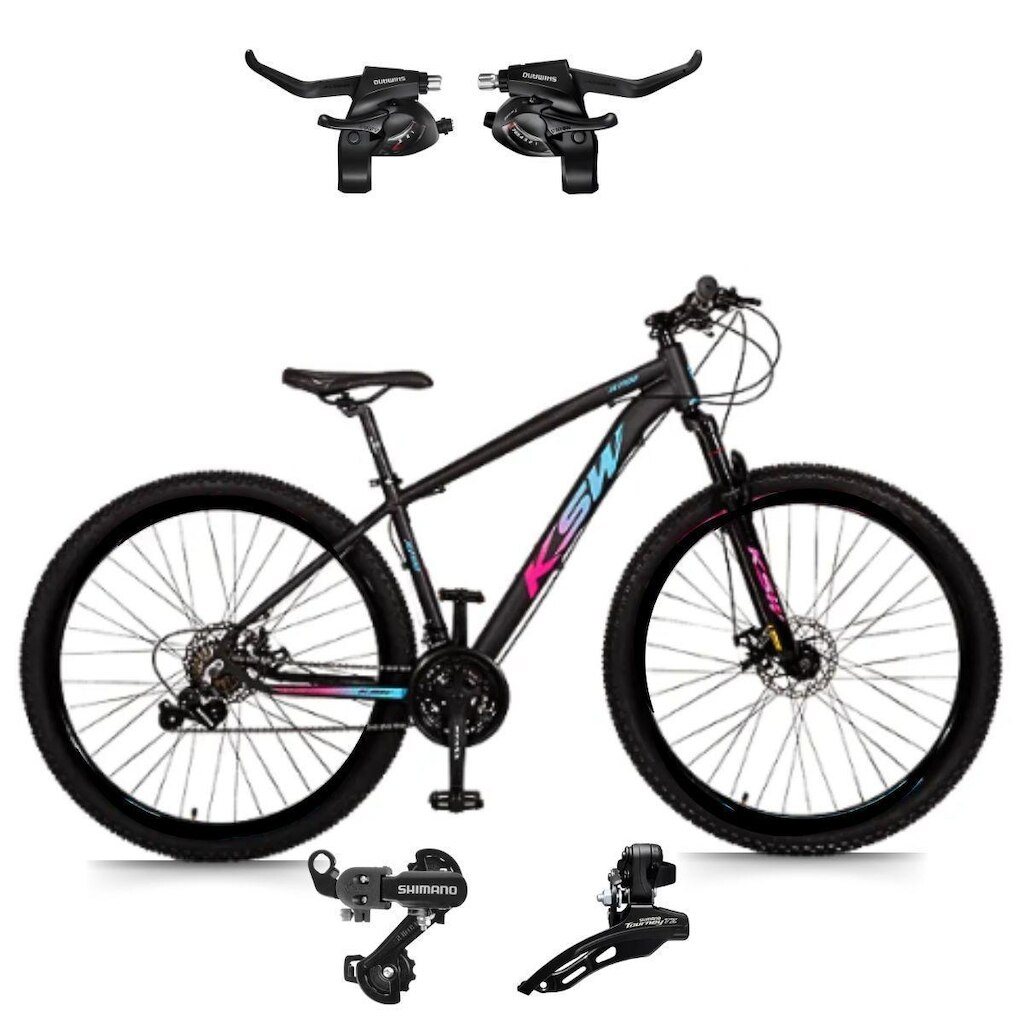 Bicicleta Ksw Xlt Aro 29 21v  Mtb Quadro Alum Shimano Indexado e trocador
