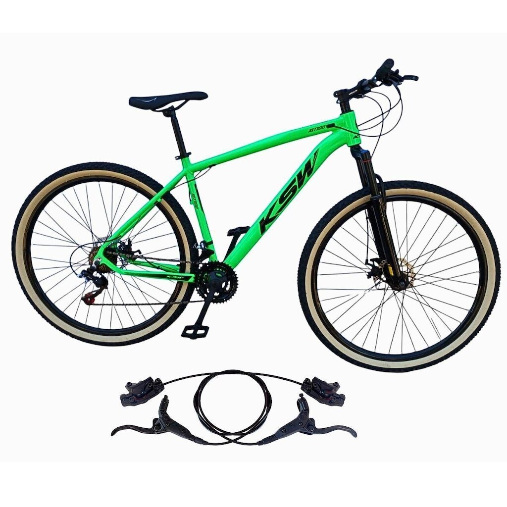 Bicicleta Ksw Xlt Aro 29 24v Freios Hidraulicos Profissional Pneu Faixa Amarelo