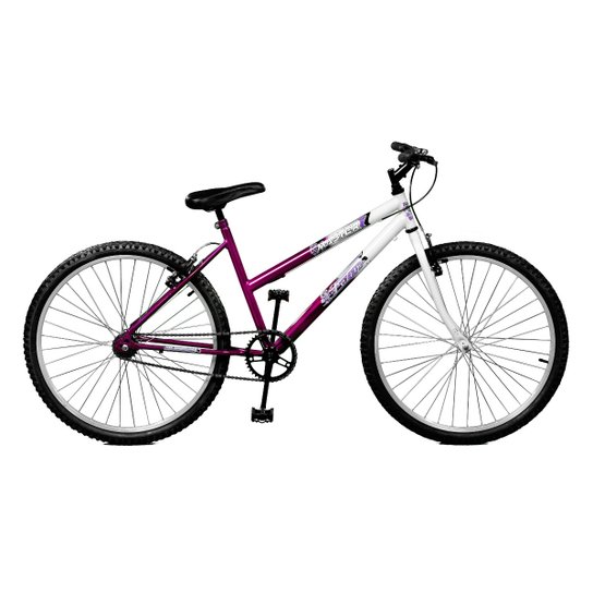 Bicicleta Master Bike Aro 26 Feline Freio V-Brake - Violeta+Branco