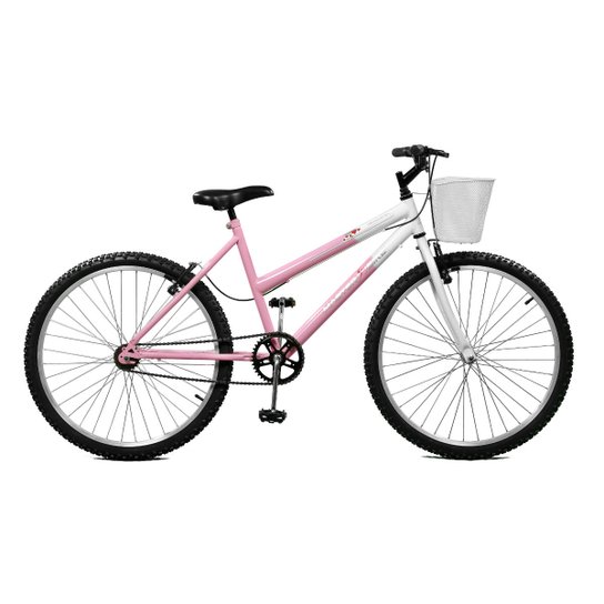Bicicleta Master Bike Aro 26 Serena Freio V-Brake - Rosa+Branco